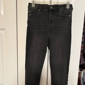 Washed Black skinny ankle jeans